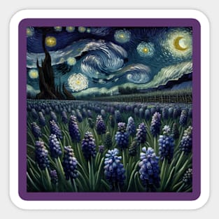 Enchanted Flower Garden Night: Hyacinth Starry Floral Sticker